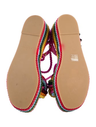 Valentino Rockstud Accents Leather Espadrilles