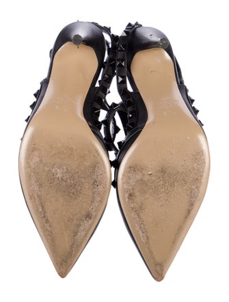 Valentino Rockstud Accents Leather T-Strap Pumps