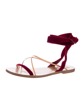 Valentino Velvet Gladiator Sandals