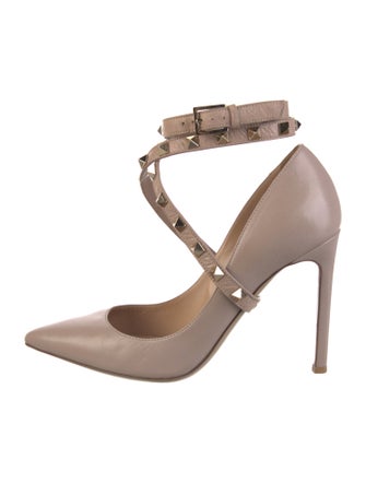 Valentino Rockstud Accents Leather Pumps
