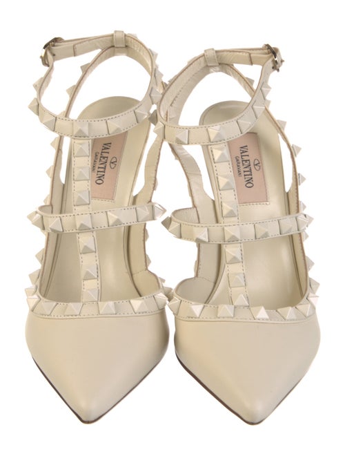 Valentino Rockstud Accents Leather T-Strap Pumps