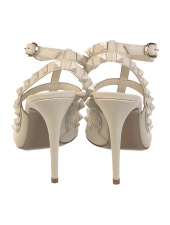 Valentino Rockstud Accents Leather T-Strap Pumps