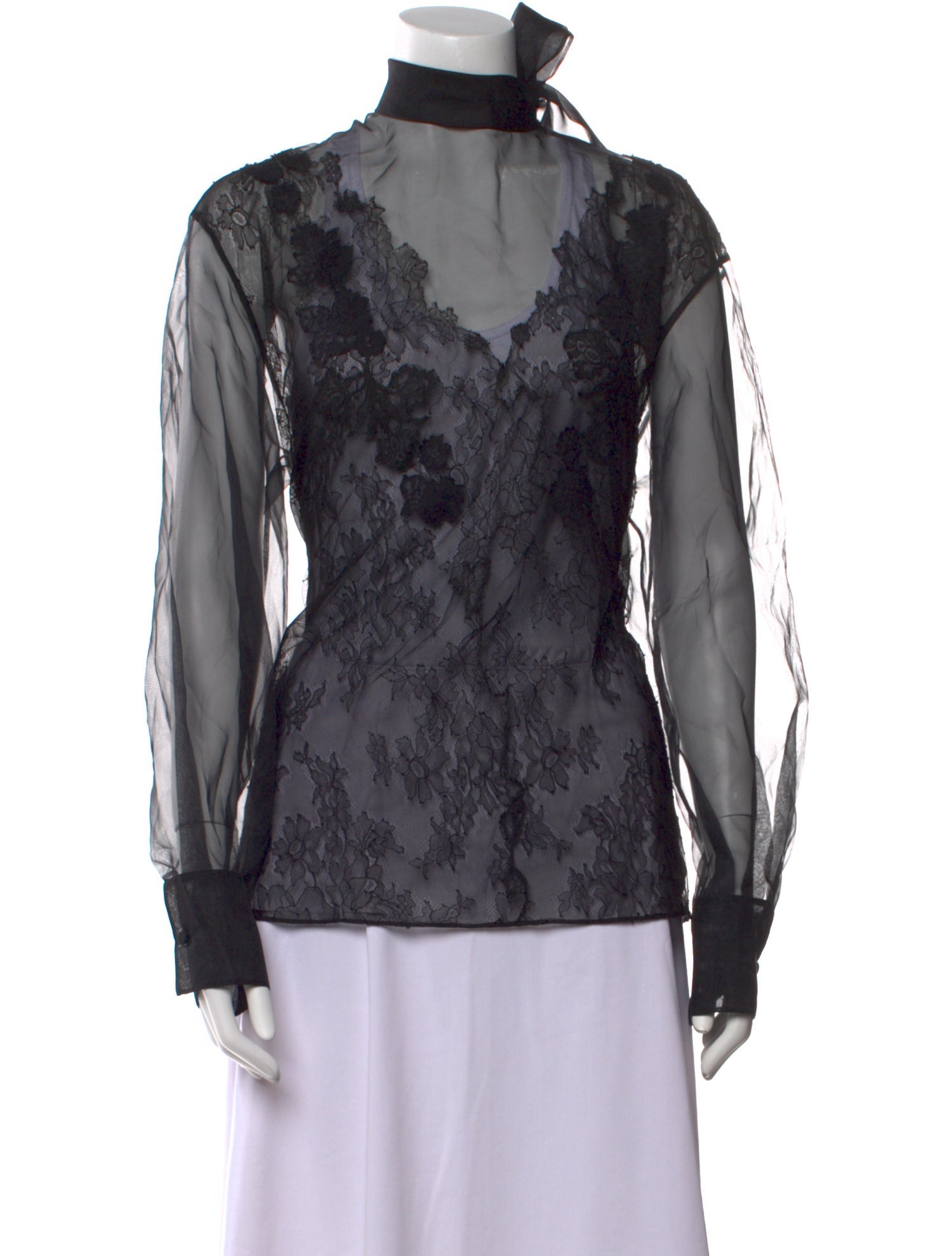 Valentino Silk Lace Pattern Top w/ Tags