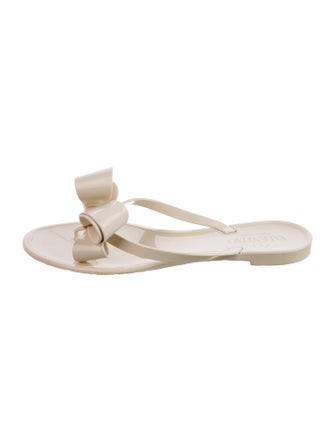 Valentino Rubber Bow Accents Slides