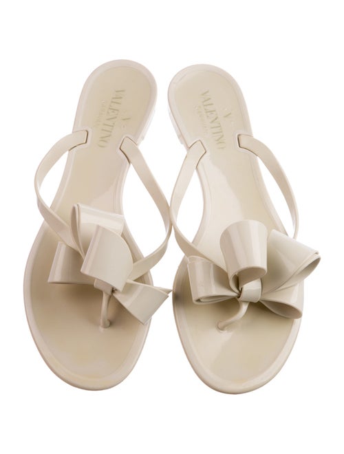 Valentino Rubber Bow Accents Slides