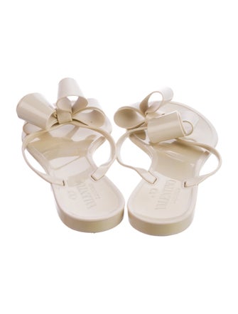 Valentino Rubber Bow Accents Slides