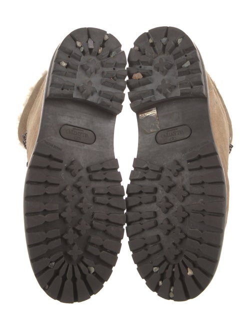 Valentino Rockstud Accents Suede Combat Boots