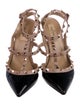 Valentino Rockstud Accents Patent Leather T-Strap Pumps