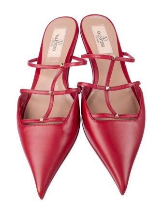 Valentino Rockstud Accents Leather Mules