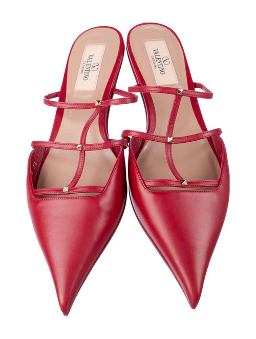 Valentino Rockstud Accents Leather Mules