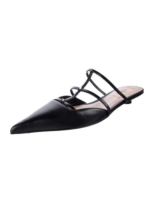 Valentino Rockstud Accents Leather Mules