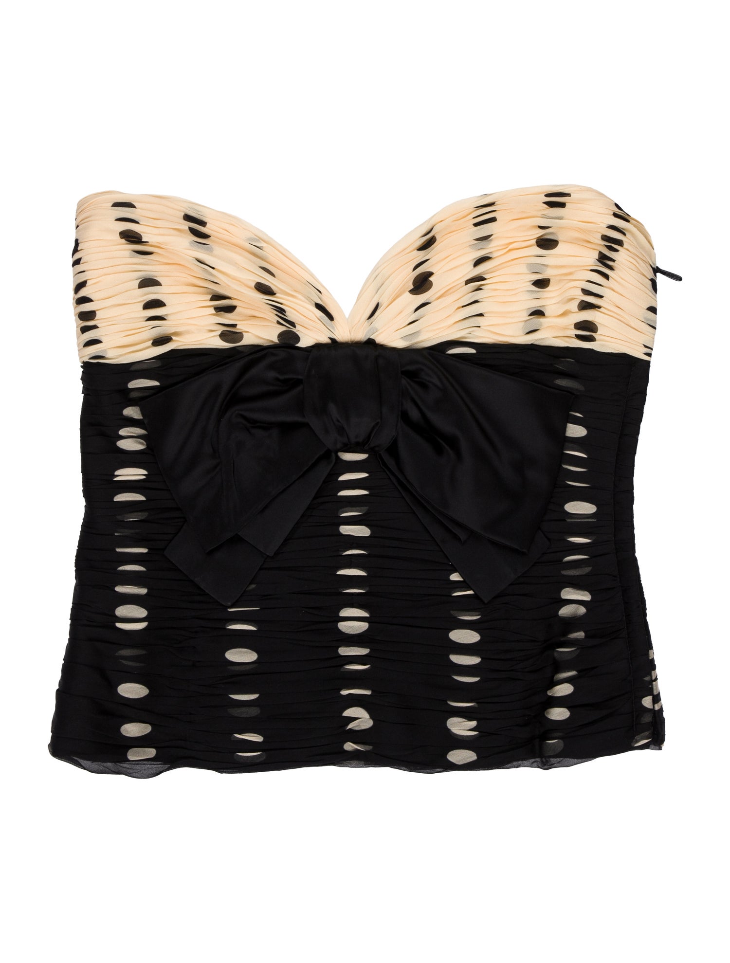 Valentino Silk Polka Dot Print Crop Top