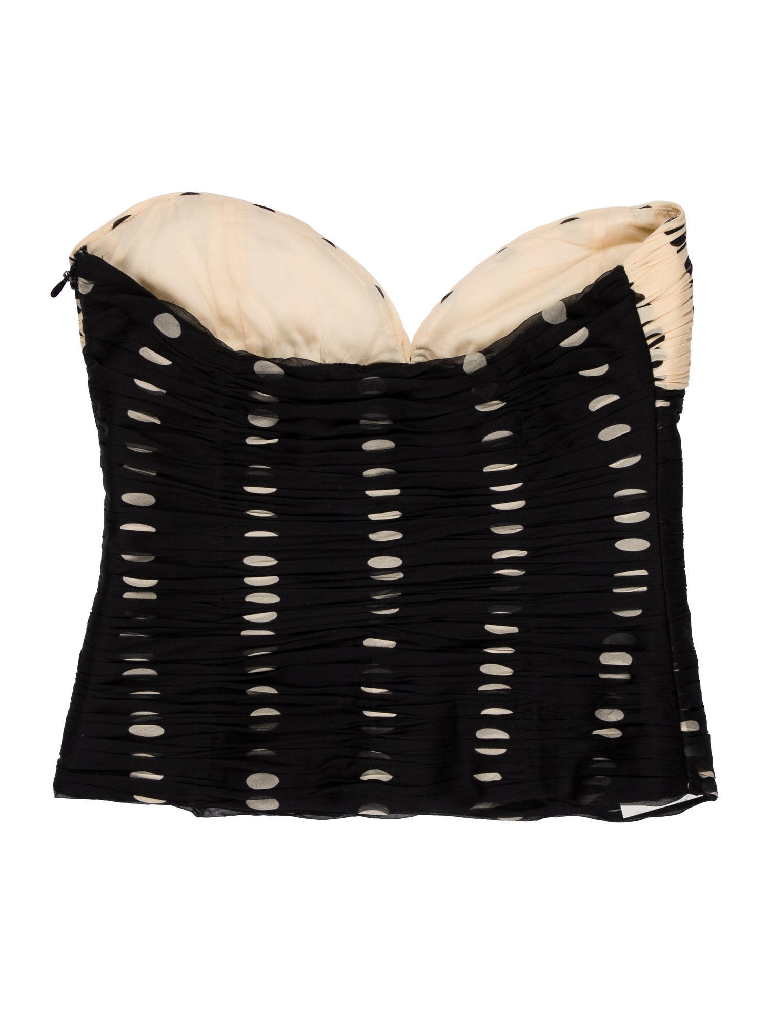 Valentino Silk Polka Dot Print Crop Top