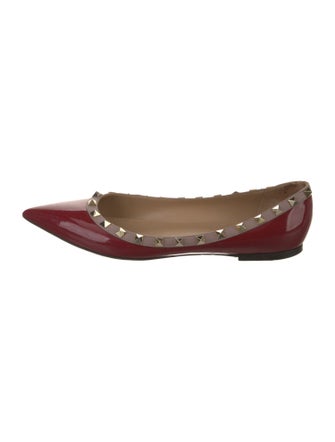 Valentino Rockstud Accents Patent Leather Ballet Flats