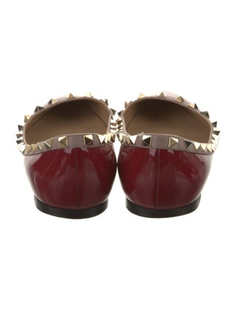 Valentino Rockstud Accents Patent Leather Ballet Flats