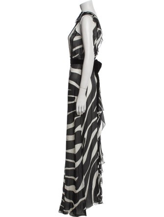 Valentino Animal Print Long Dress