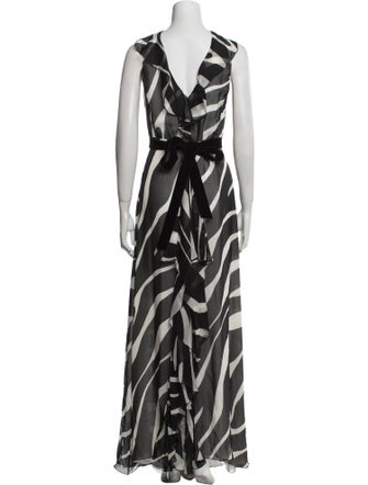 Valentino Animal Print Long Dress