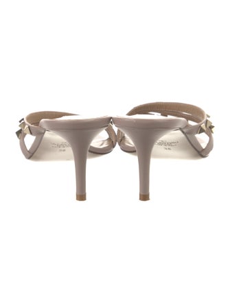 Valentino Rockstud Accents Leather Slides