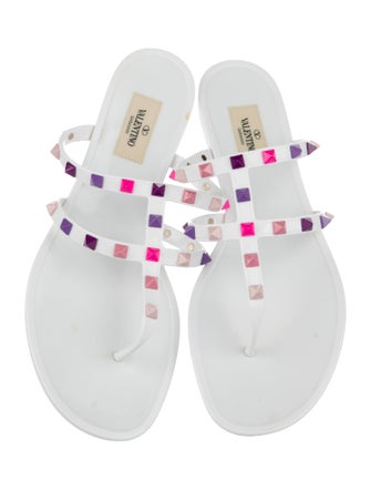 Valentino Rockstud Accents Rubber Slides