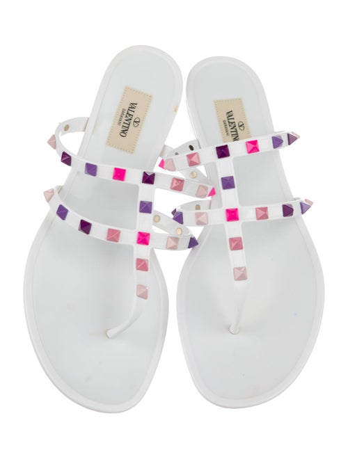 Valentino Rockstud Accents Rubber Slides