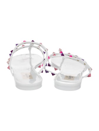 Valentino Rockstud Accents Rubber Slides
