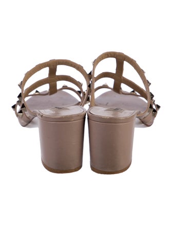 Valentino Rockstud Accents Leather T-Strap Sandals