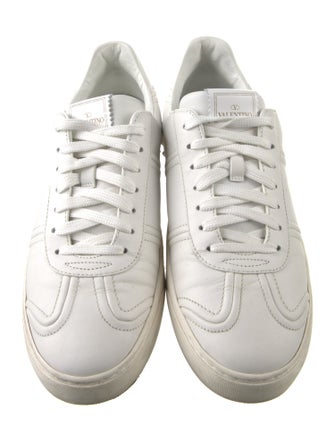 Valentino Rockstud Accents Leather Sneakers