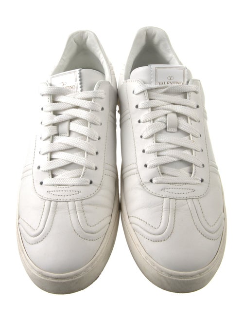 Valentino Rockstud Accents Leather Sneakers