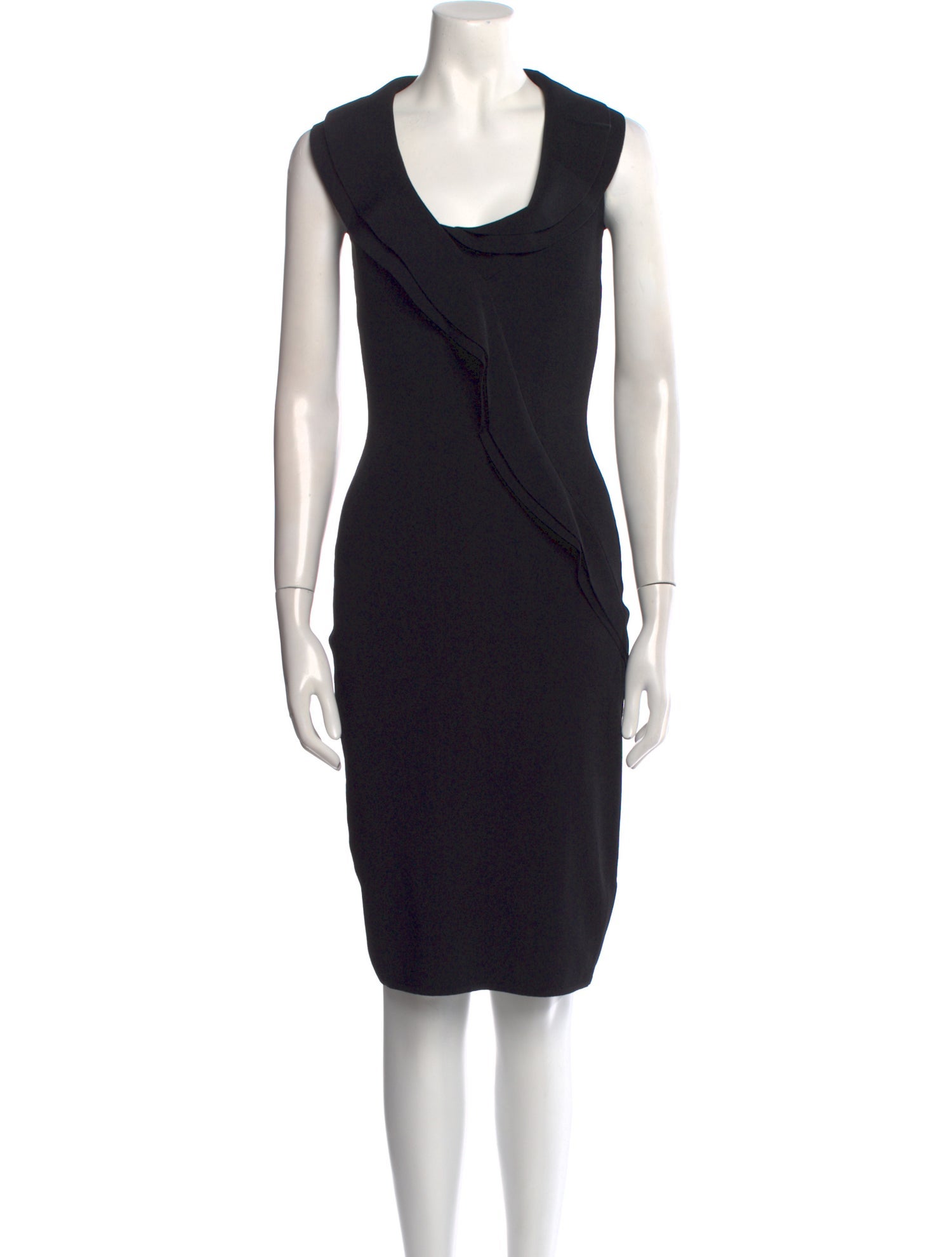 Valentino Cowl Neck Knee-Length Dress