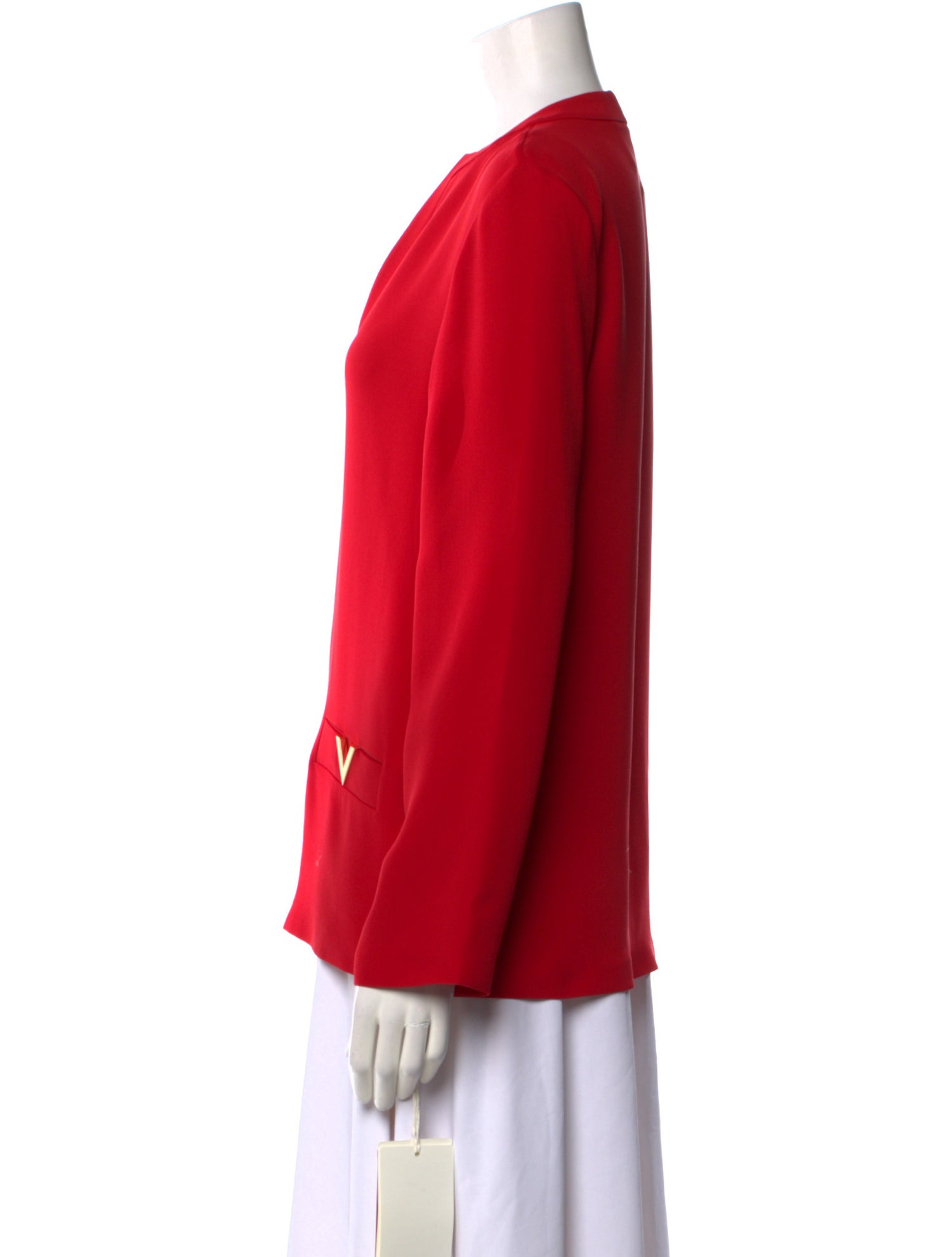 Valentino Silk V-Neck Blouse w/ Tags