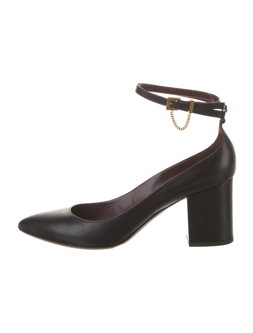 Valentino Leather Chain-Link Accents Pumps