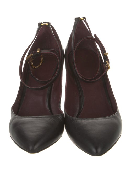 Valentino Leather Chain-Link Accents Pumps