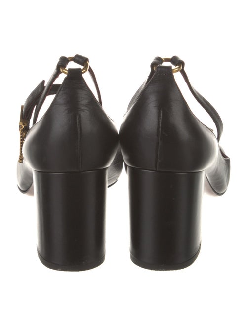 Valentino Leather Chain-Link Accents Pumps