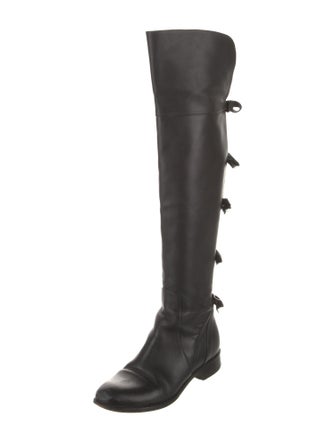 Valentino Leather Bow Accents Boots