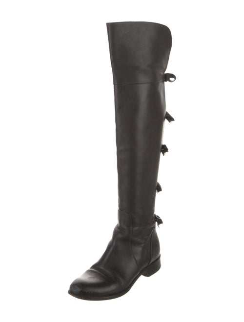 Valentino Leather Bow Accents Boots