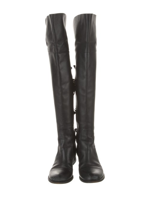 Valentino Leather Bow Accents Boots