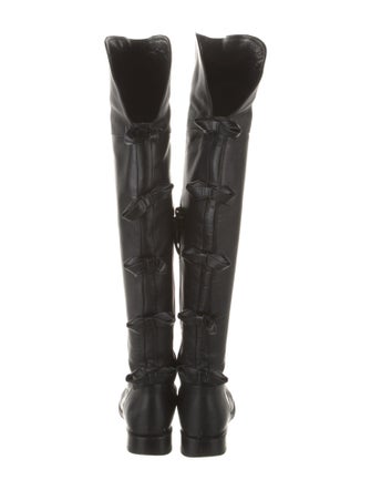 Valentino Leather Bow Accents Boots