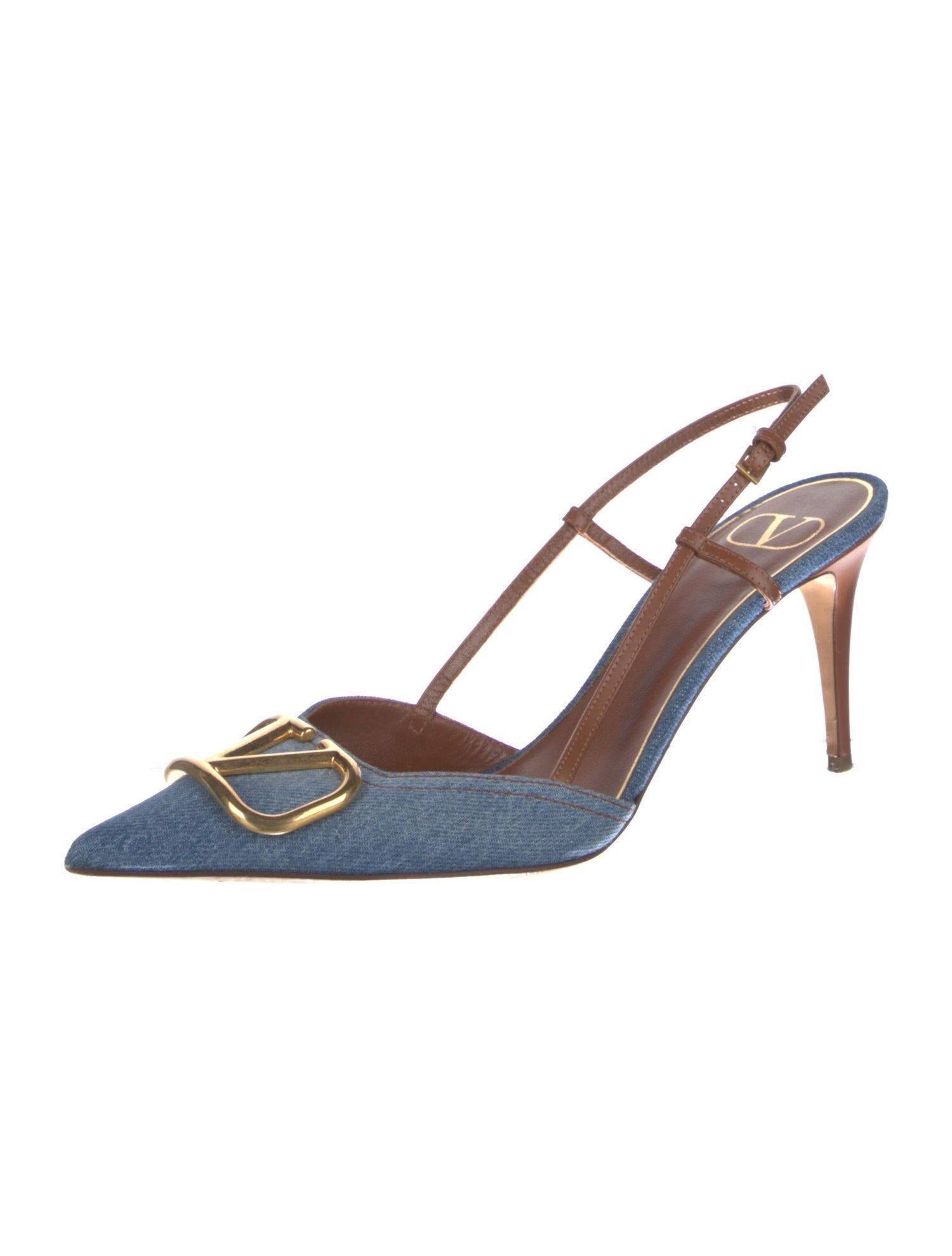 Valentino Denim Slingback Pumps