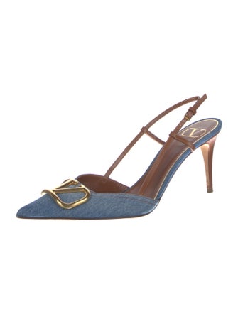 Valentino Denim Slingback Pumps