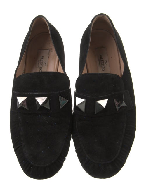 Valentino Rockstud Accents Suede Loafers