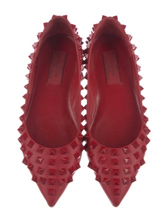 Valentino Rockstud Accents Leather Flats