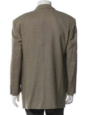 Valentino Virgin Wool Houndstooth Print Blazer