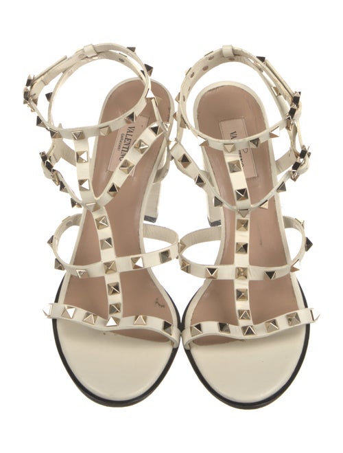 Valentino Rockstud Accents Leather Gladiator Sandals