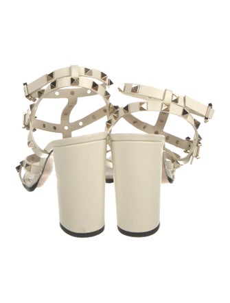 Valentino Rockstud Accents Leather Gladiator Sandals