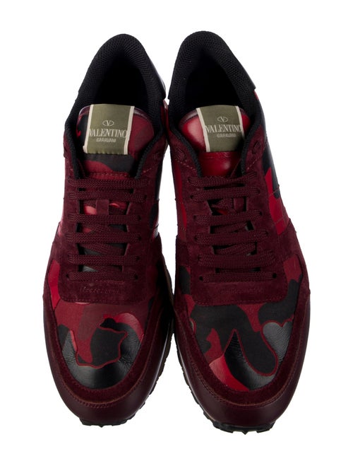 Valentino Rockstud Accents Leather Sneakers