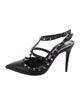 Valentino Rockstud Accents Leather T-Strap Pumps