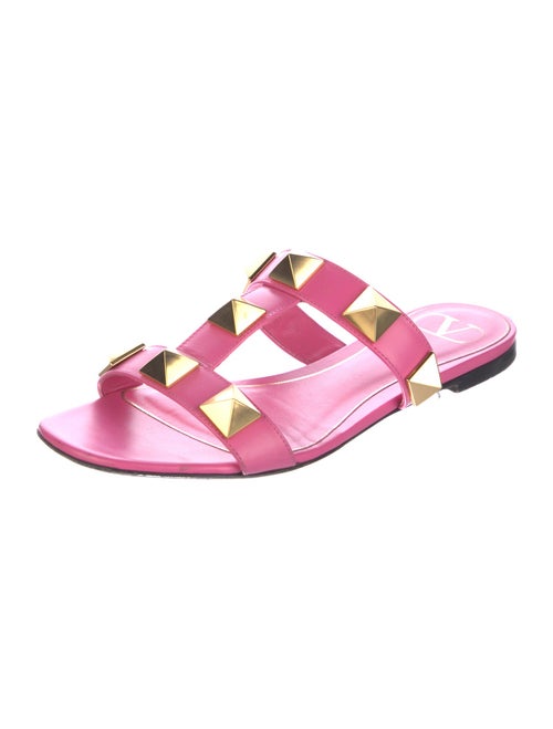 Valentino Rockstud Accents Leather Slides