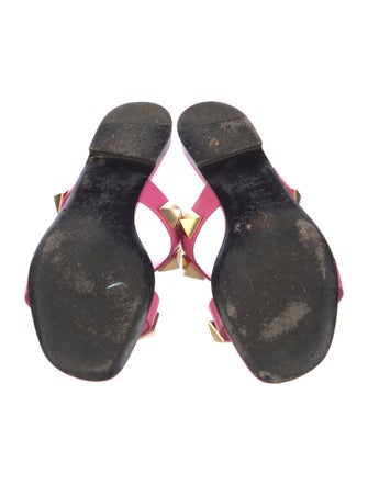 Valentino Rockstud Accents Leather Slides