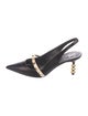 Valentino Rockstud Accents Leather Slingback Pumps