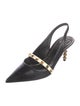 Valentino Rockstud Accents Leather Slingback Pumps